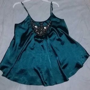 silk u neck tank top